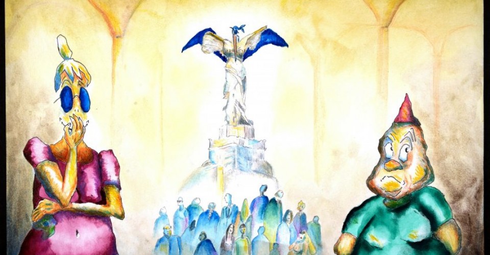 No Louvre, a Vitória alada da Samotrácia...